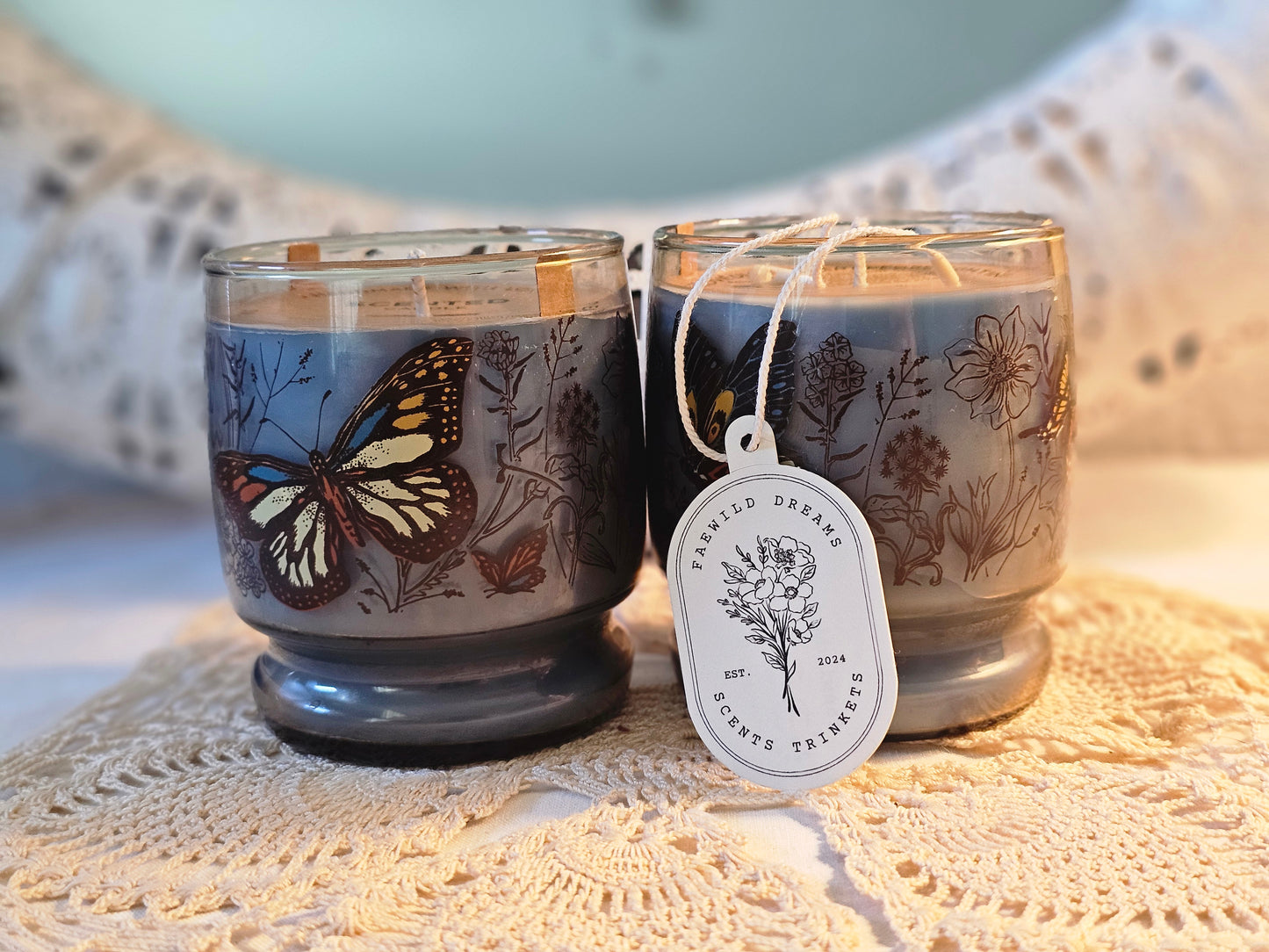 Smoke Glass Garden Candle, Short