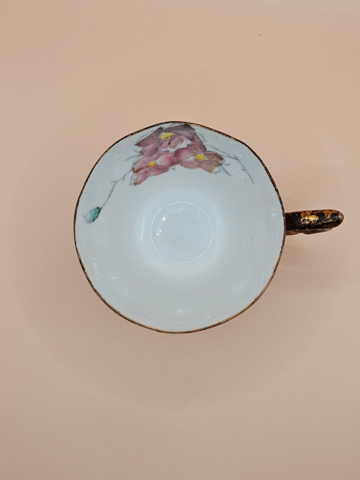 ST China, Hand painted Orange Floral Teacup