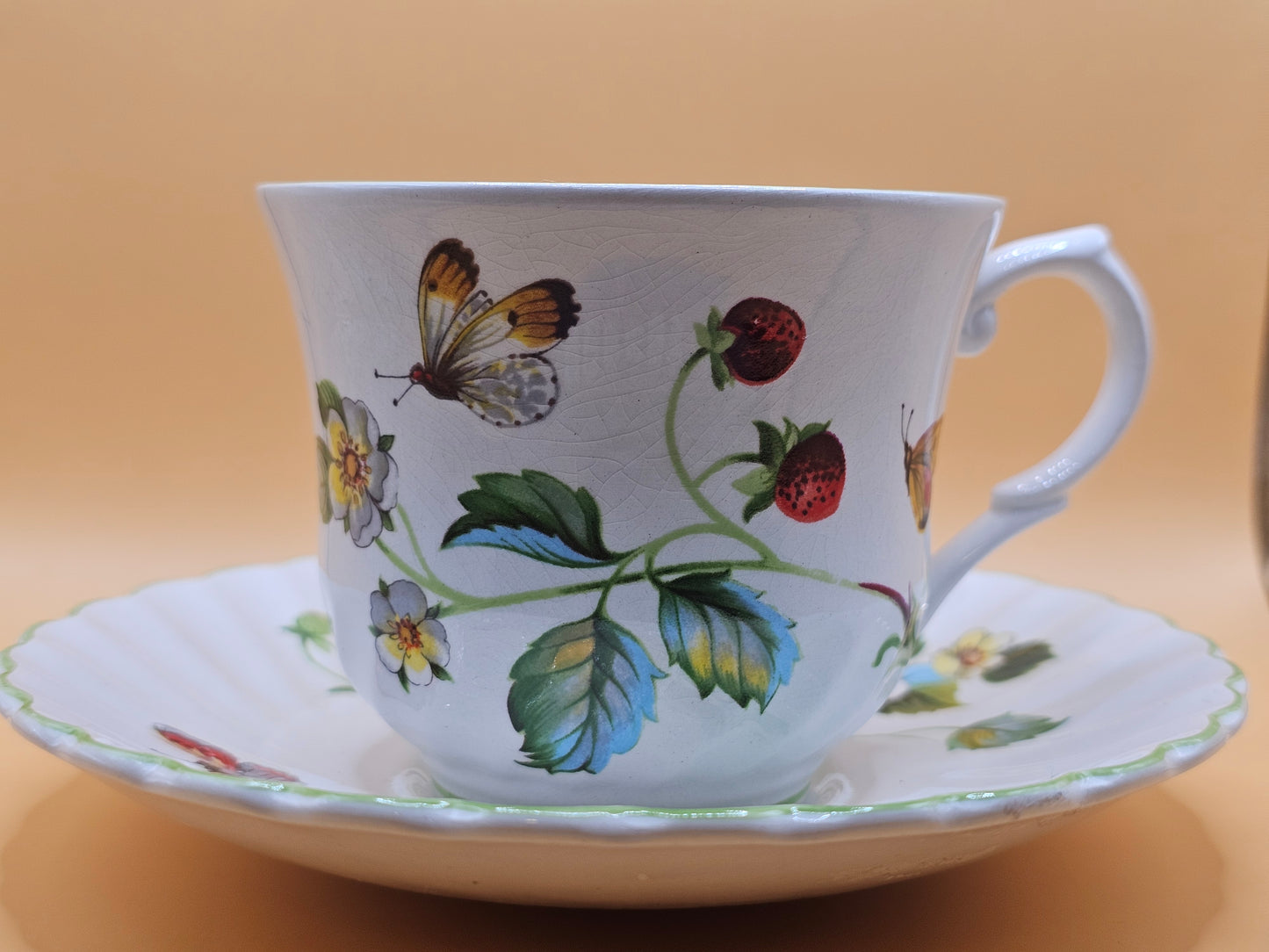 James Kent Old Foley Strawberry Cup and Saucer