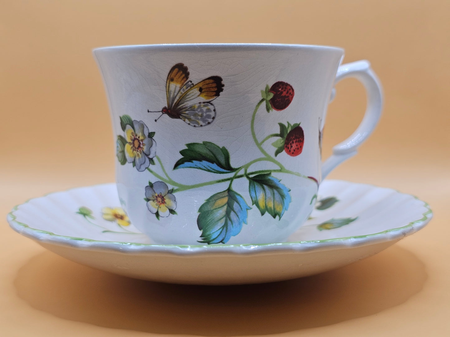 James Kent Old Foley Strawberry Cup and Saucer