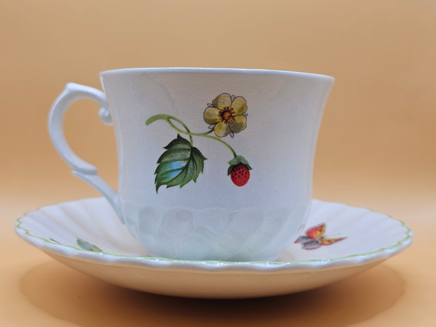 James Kent Old Foley Strawberry Cup and Saucer