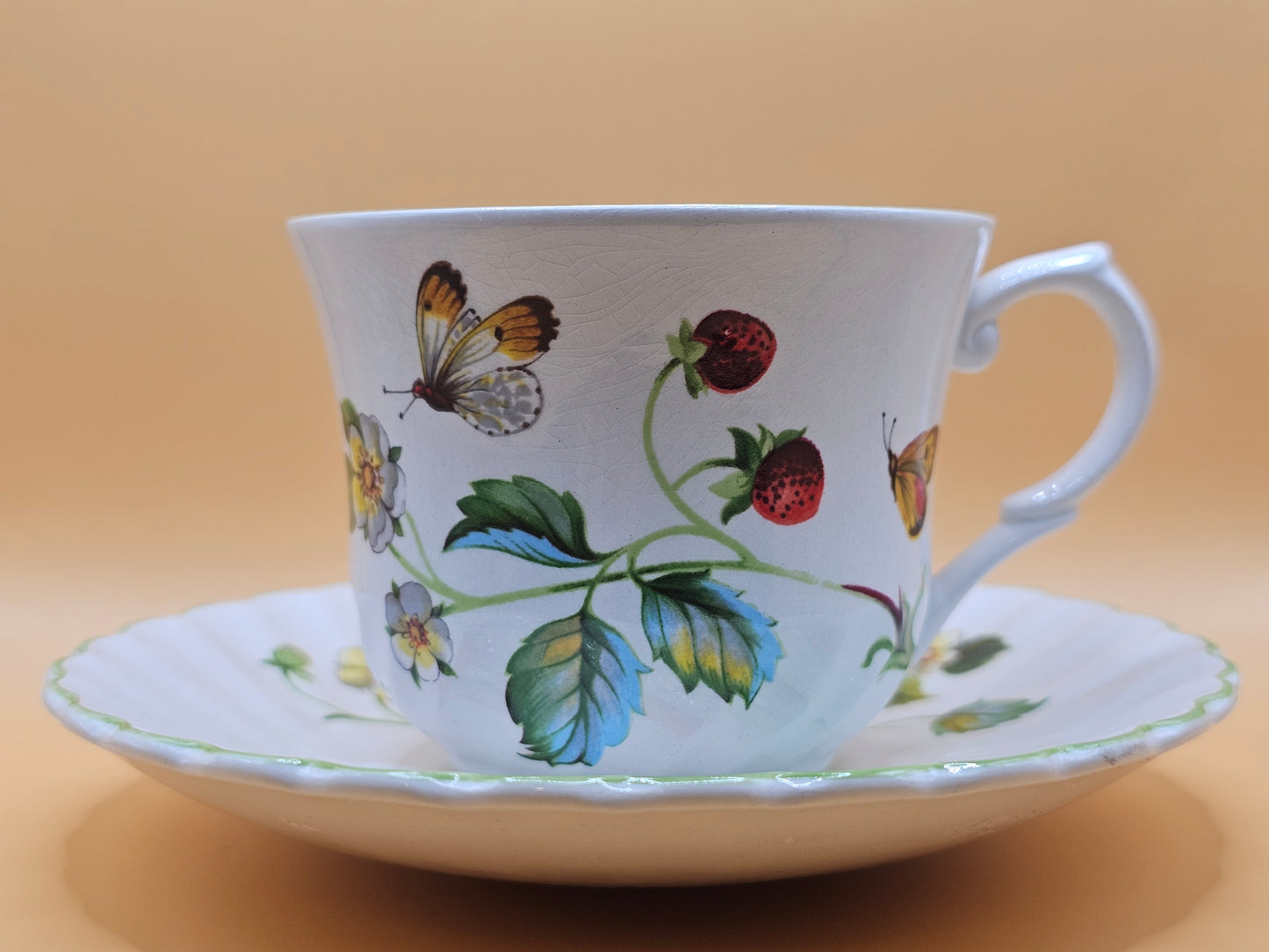 James Kent Old Foley Strawberry Cup and Saucer