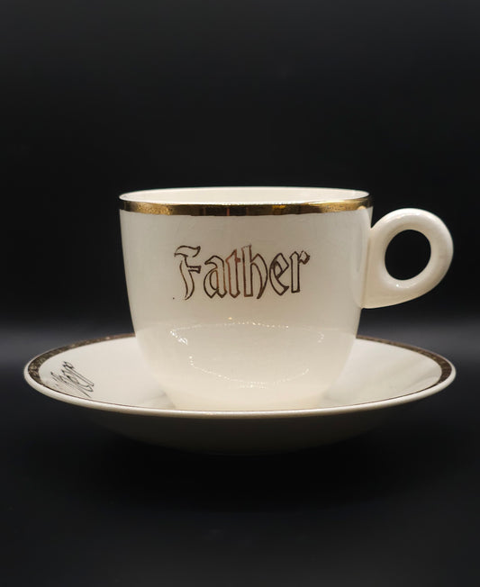 (SOLD) 'Father' Cup & Saucer Candle