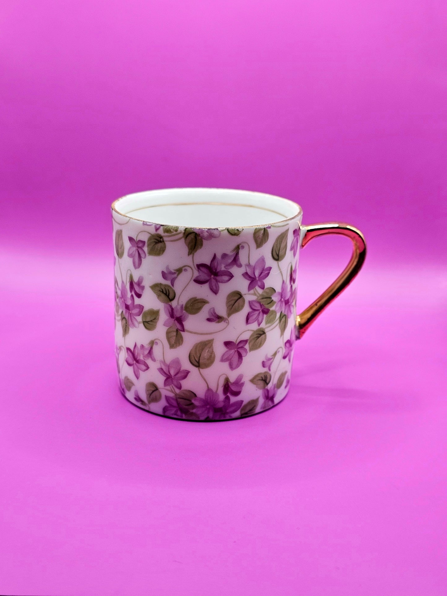 Vintage Royal Chintz Arnart 5th Avenue Lavender Violet Floral Cup or Mug | 8 oz