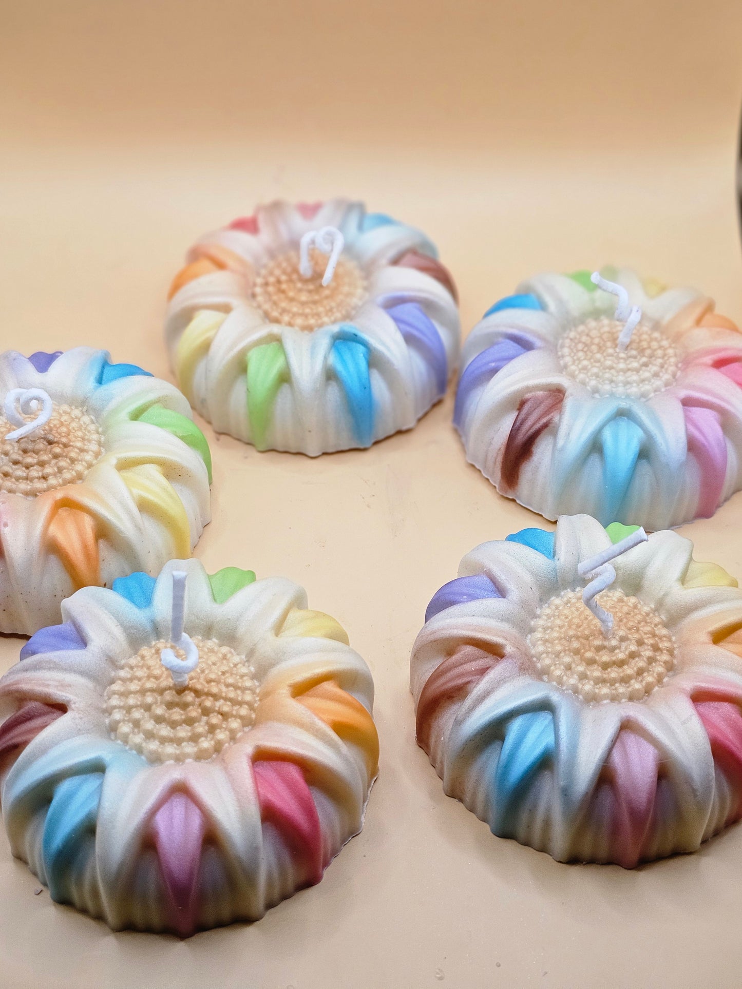 Rainbow Pride Sunflower Candles