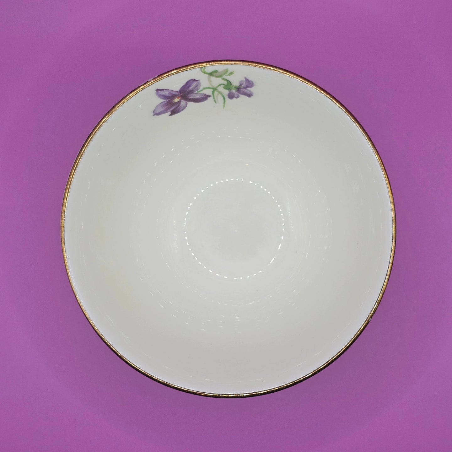 Sutherland English Bone China "Devon Violets" Mini Sugar Bowl | 4 oz Candle