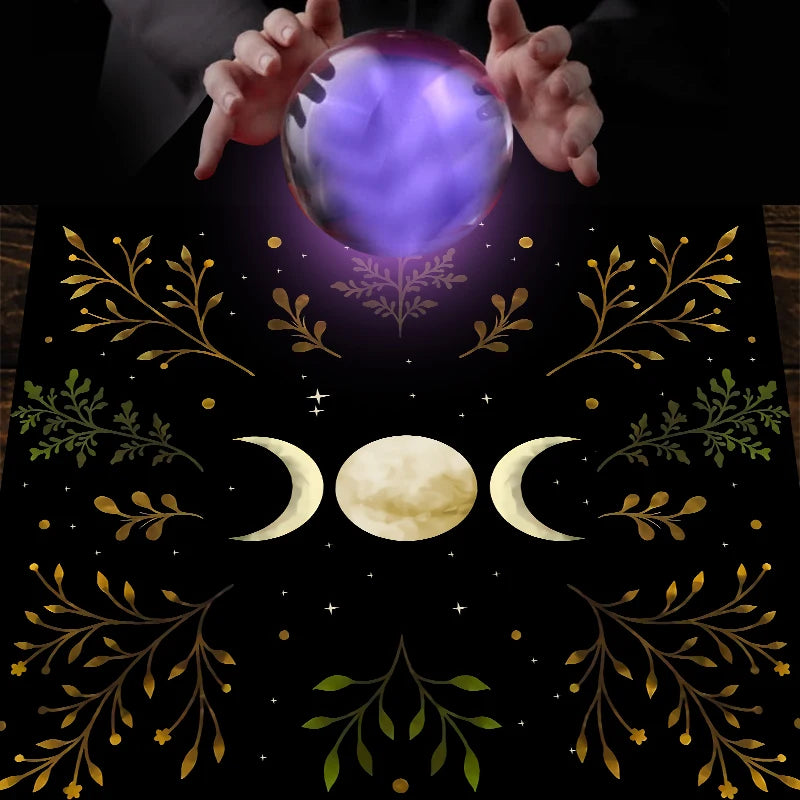 Triple Moon Olive Leaf Altar/Tarot Cloth