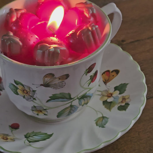 James Kent Old Foley Strawberry Cup and Saucer